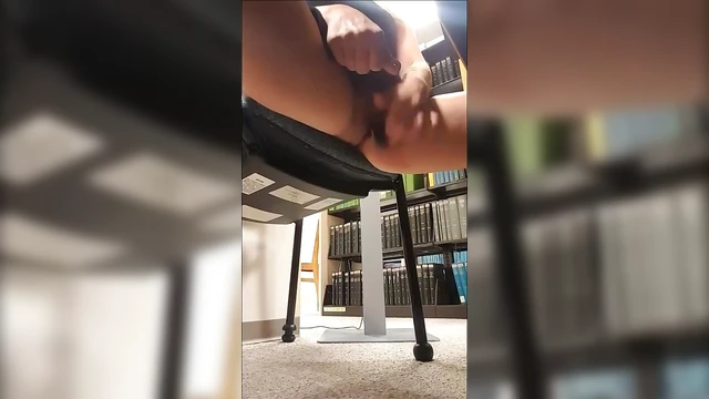 Kinky College Coed Gets Off Masturbating Quietly in Her Library
