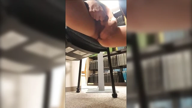 Kinky College Coed Gets Off Masturbating Quietly in Her Library