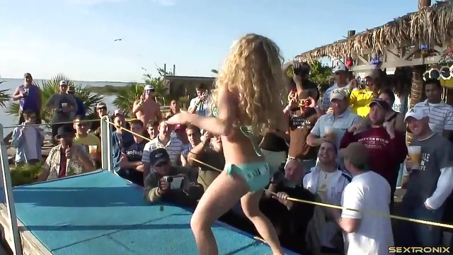 Lustful Girls in Sexy Bikinis Twerking Asses Publicly Close-Up Shot