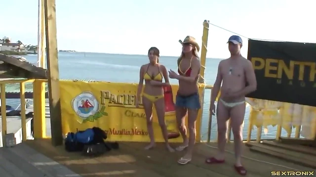 Lustful Girls in Sexy Bikinis Twerking Asses Publicly Close-Up Shot