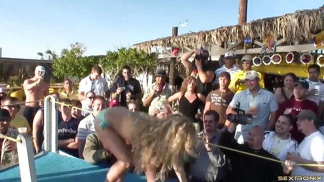 Lustful Girls in Sexy Bikinis Twerking Asses Publicly Close-Up Shot