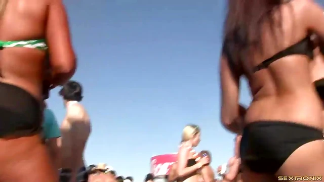 Sexy Bikini Babes Get Wild at Raging Outdoor Pornstar Party