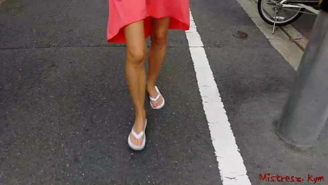 Seductive Mistress Walks Barefoot in Public While Teasing Passersby's Desire