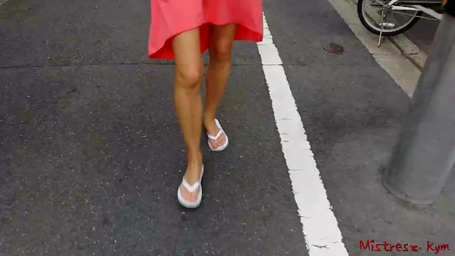 Seductive Mistress Walks Barefoot in Public While Teasing Passersby's Desire