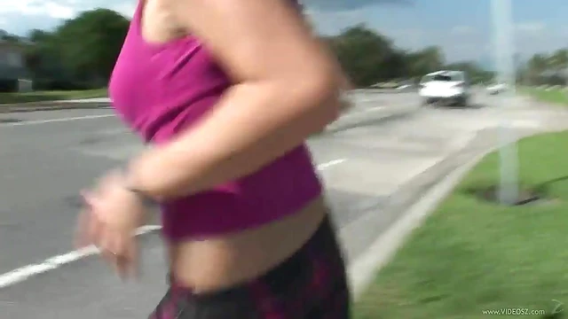 Sexy Zoe Rae Flashes Her Natural Tits & Smooth Pussy On Busy Street