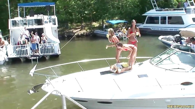 Sexy Bikini Party by Foxy Porn Stars Gets Wild & Steamy on Lake