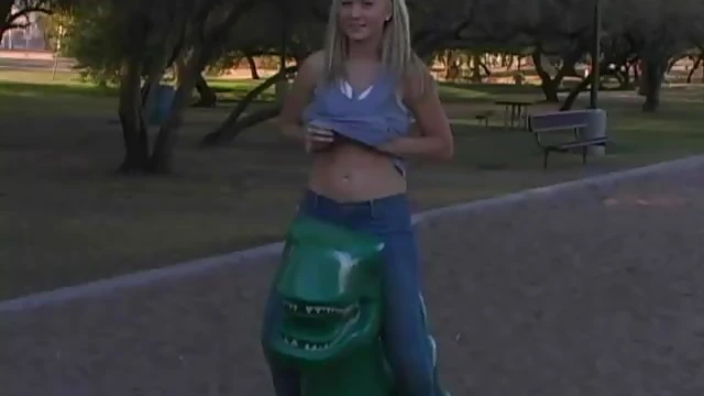 Outdoor Action! Busty Teen Teases in Tight Jeans & Plays with Juicy Tits