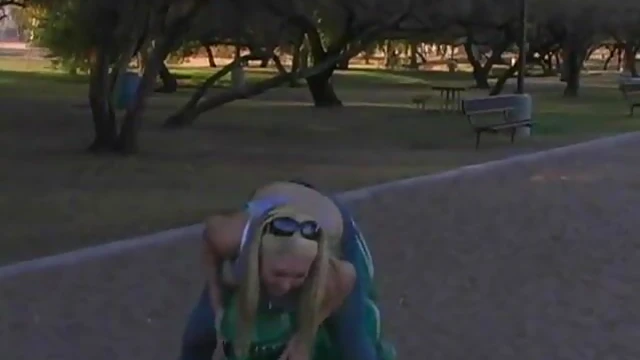 Outdoor Action! Busty Teen Teases in Tight Jeans & Plays with Juicy Tits