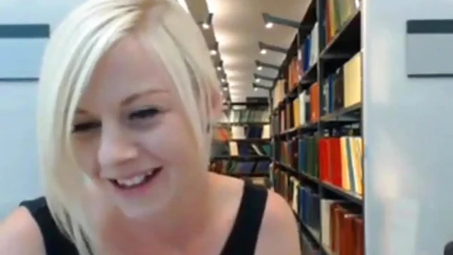 Seductive Blonde Librarian Plays Solo After Work Satisfaction