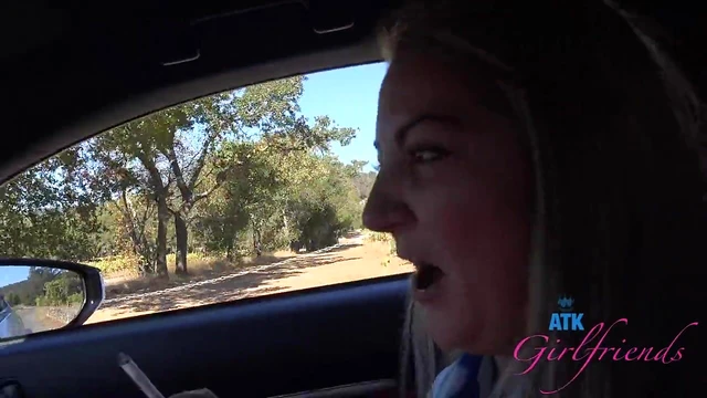 Lily Adams Smokes Cigar Seductively While Riding Stranger's Cock In Car
