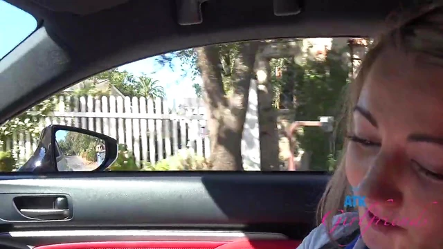 Lily Adams Smokes Cigar Seductively While Riding Stranger's Cock In Car