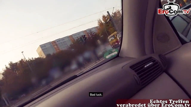 German Blonde Street Slut Gets Picked Up In A Hot Public Car Date