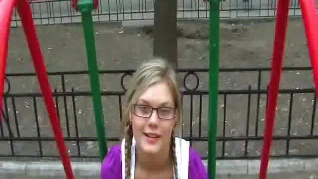 Glasses-Wearing Blonde Tempts Outdoors Before Deep Blowjob Action
