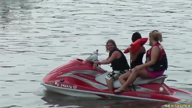 Excited Teen Reveals Tiny Tits in Juicy Bikini Party Atmosphere