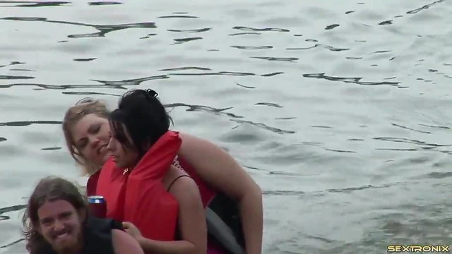 Excited Teen Reveals Tiny Tits in Juicy Bikini Party Atmosphere