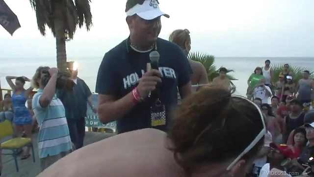 Curvy Brunette Shows Off Her Natural Tits and Tempts Lustful Passersby Publicly