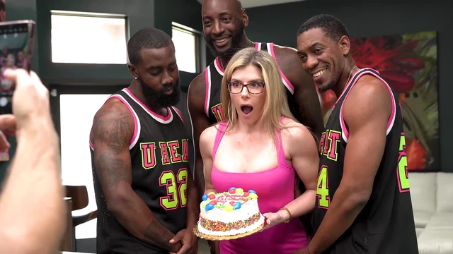 Blonde Mature Woman Gets Fucked Hard by Black Dicks Gangbang Style