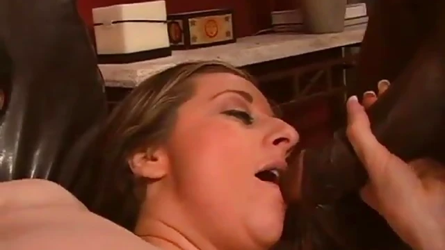 Curvy bbw lingerie babe gets dp'd hardcore interracial sex scene