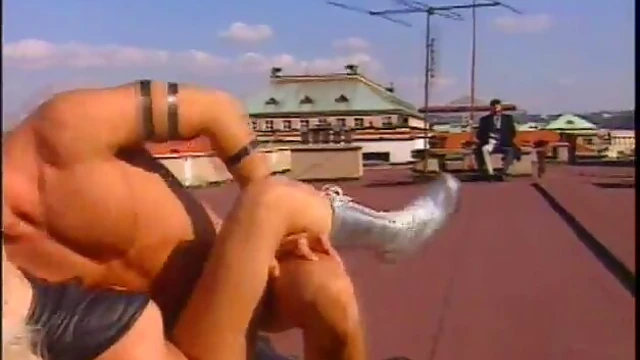 Man Watches Enviously As His Girl Gets Double Penetrated On Roof Top