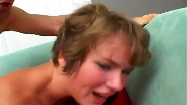 Short-Haired Beauty Claire Thrills With Her First Double Penetration Experience