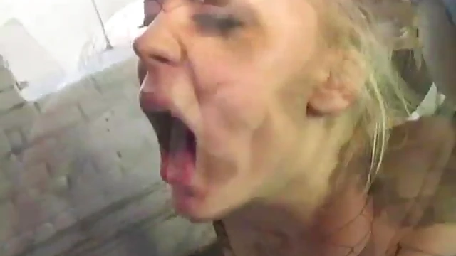 Crazy White Beauty Takes Two Big Black Dicks Simultaneously