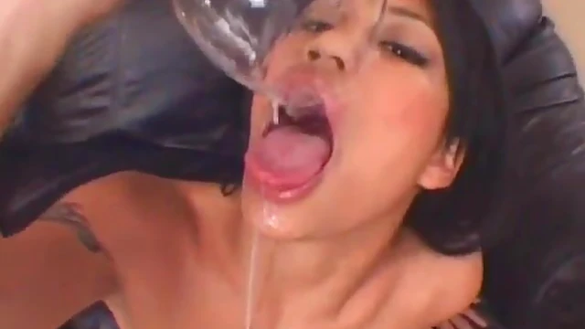 Luscious Lucy Gets Double Penetrated & Facialized by Two Hung Guys