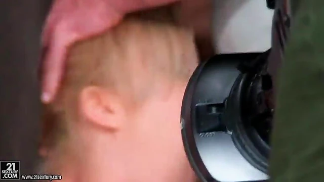 Prison Backstage Thrill: Hot Inmate Takes Two Dicks Simultaneously