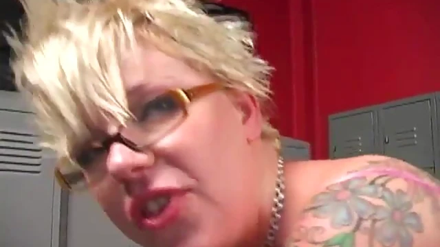 Hot MILF Gets Doubled Up By Two Guys In The Locker Room Action