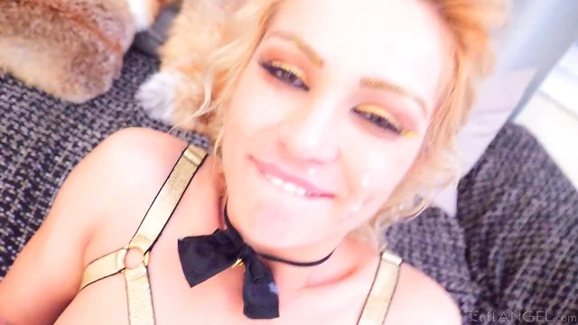 Blonde Bombshell Cherry Kiss Gets Gangbanged Hardcore Till Cumshot Bliss