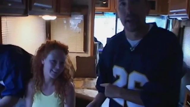 Passionate Busty Redhead Audrey Gets Fucked by Multiple Guys