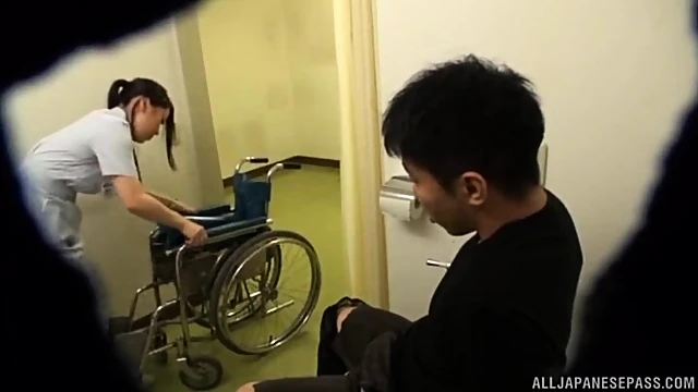 Sultry Nurse Slides Her Wet Japanese Pussy Onto His Hard Cock