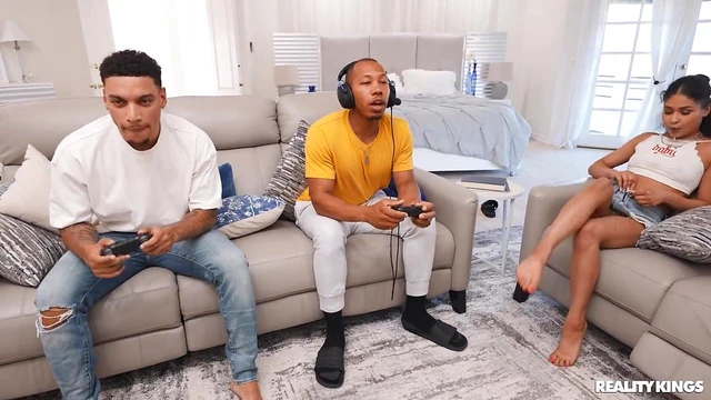 Interracial Passion: Rough Sofa Threesome with Ryder Rey & Friends