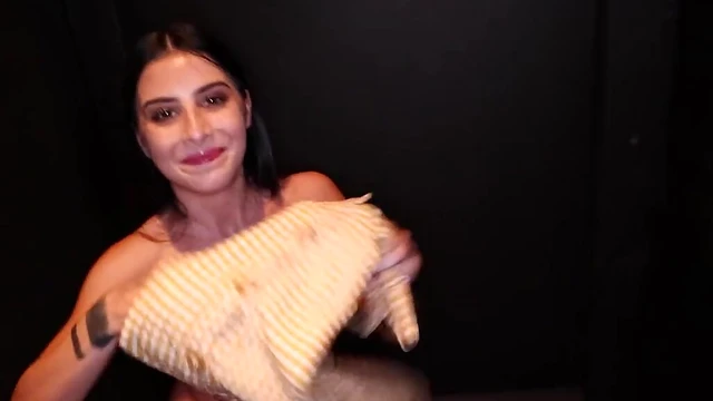 Latina Beauty Kaitlyn Gets Pussy Stuffed Through Glory Hole Action