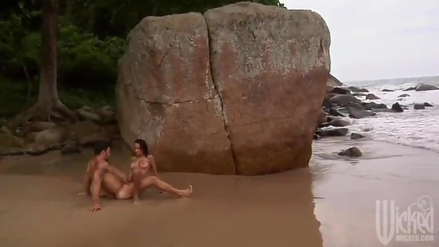 Brazilian Babe Gets Anal Fucked then Takes Facial Cumshot by Ocean Waves
