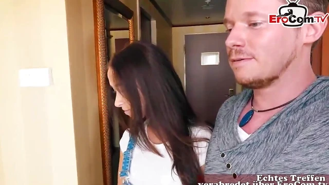 Young Latina Teen Seduces German Guy for Steamy Bedroom Adventure