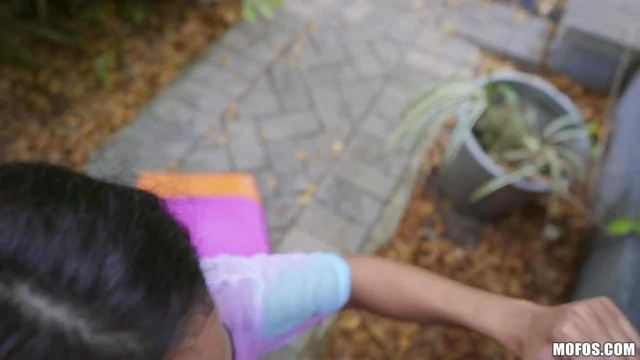 Sexy Brunette Vienna Black Takes It Outside for Unforgettable Outdoor Fun