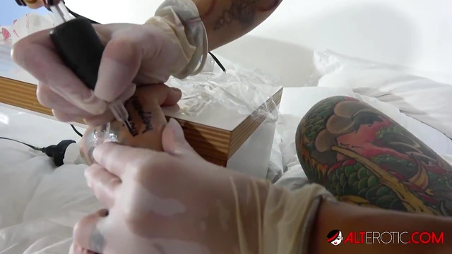 Hot Tattoo Artist Mara Martinez Fucks and Inks Sexy Sascha Deeply