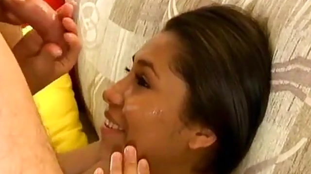 Seductive Brunette Finds Perfect Pleasure Just from Sucking Hard Cock