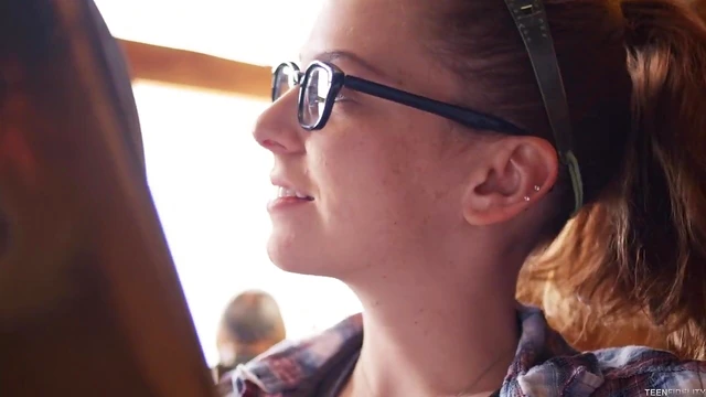 Bookish Nerd's Hairy Bush Fucked Passionately by Hung Stud