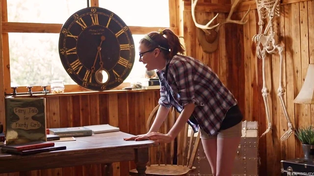 Bookish Nerd's Hairy Bush Fucked Passionately by Hung Stud