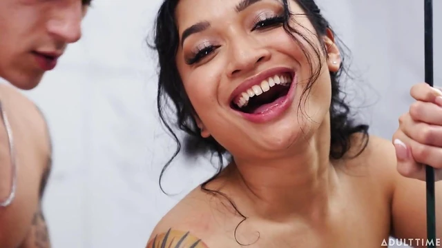 Sultry Tattooed Brunette Avery Black Enjoys Deep Throat Action Delightfully