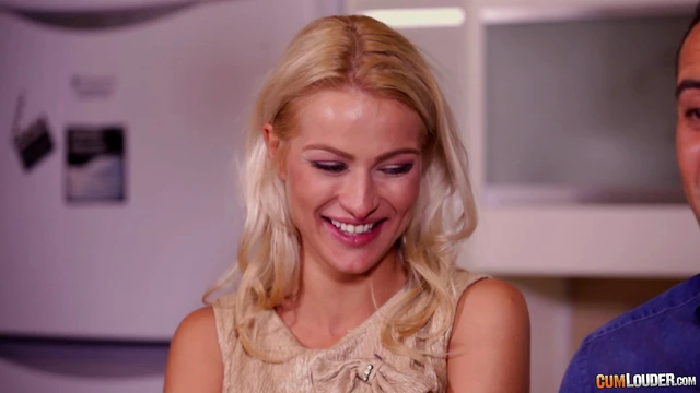 Elegant Blonde Craves Steamy Kitchen Sex for Sensual Pleasure Night