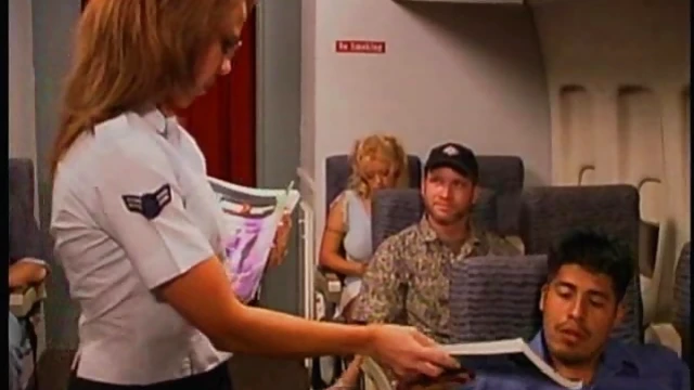 Lustful Blonde on Plane Seduces Handsome Man for Steamy Airplane Sex